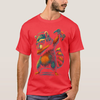 Tvättbjörnspelsare Rolligt Videospel Dabbing Spela T Shirt