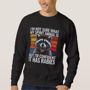 Tvättbjörnssjäl Djur Rabies Rolig Retro Vintage S Lång Ärmad Tröja