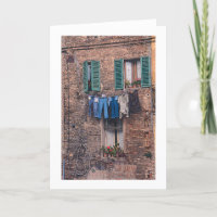 "Tvättdag fotografiskt hälsningkort i för italien"