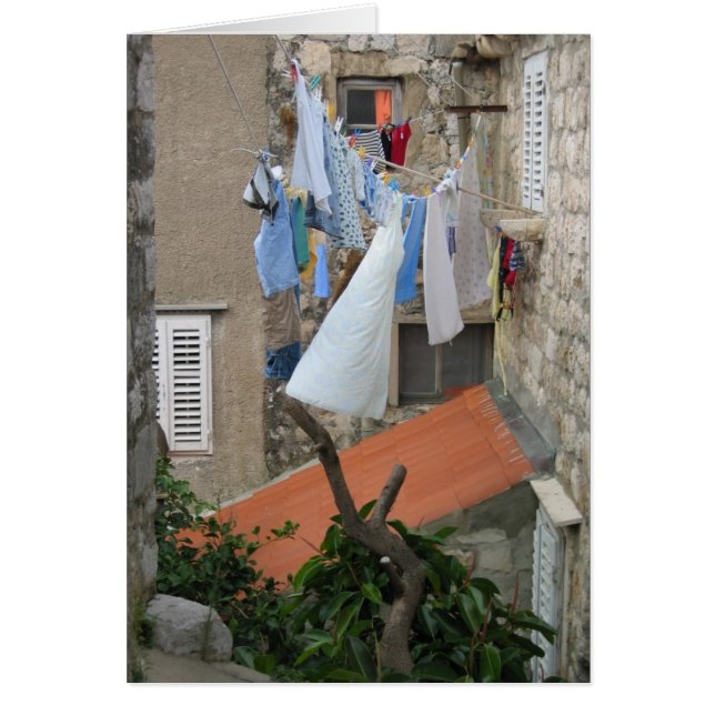 Tvättdag i Dubrovnik OBS Kort (Framsidan)