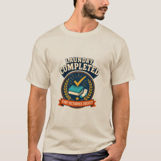 Tvätten Klar Retro Syssla Seger Emblem T Shirt