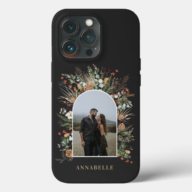 Tvättfärgsbotaniskt modernt bladbågfoto (Baksida )