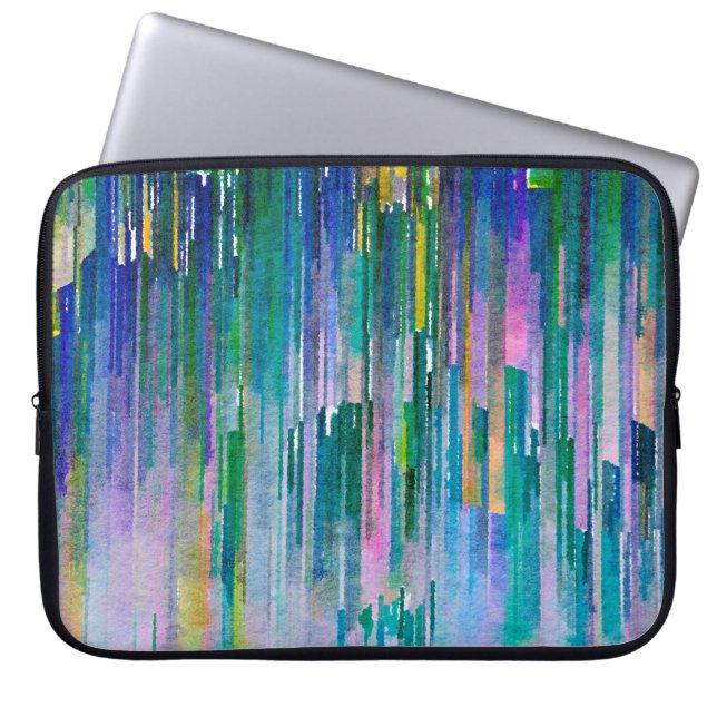 Tvättfärgsgrafik med flera färger laptop fodral (Framsidan)