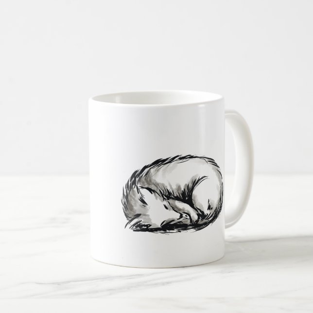 Tvättfoxskiss med namn kaffemugg (Framsida höger)