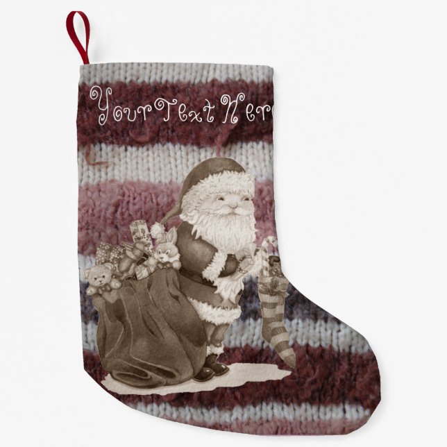 Tvättgåvor av trikå av pappa jul liten julstrumpa (Framsidan)