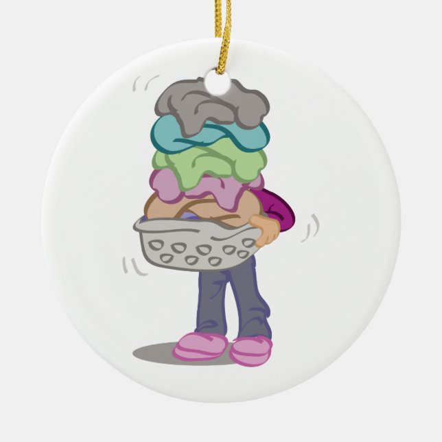 Tvätthög Julgransprydnad Keramik (Framsidan)