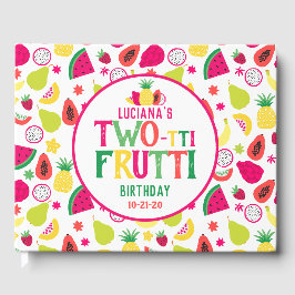 Tvåtti Fruktig 2:a födelsedagen Tutti Frutti Tropi Gästböcker