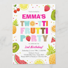Tvåtti frutti party inbjudan Tutti fruktig födelse