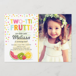 Tvåtti frutti party inbjudan Tutti fruktig födelse