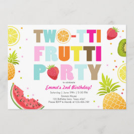 Tvåtti frutti party inbjudan Tutti fruktig födelse