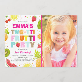 Tvåtti frutti party inbjudan Tutti fruktig födelse