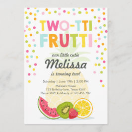 Tvåtti frutti party inbjudan Tutti fruktig födelse