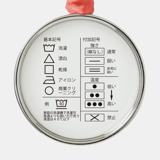 Tvättindikering metall ornament tecken (Framsidan)