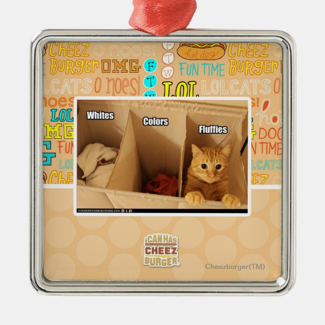 Tvättkatt Julgransprydnad Metall (Framsidan)