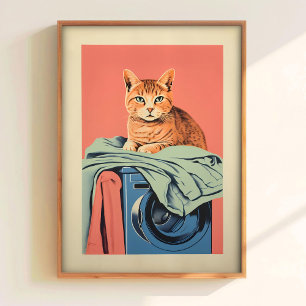 Tvättkatt Tryck Rosa Badrumstryck Roliga Nyttoprod