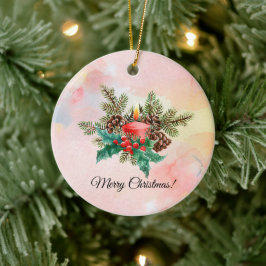 Tvättlår och konstverk med mistlar julgransprydnad keramik