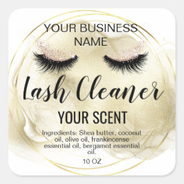 Tvättrengöringsmedel guld  rosa, klassisk kvadrats fyrkantigt klistermärke