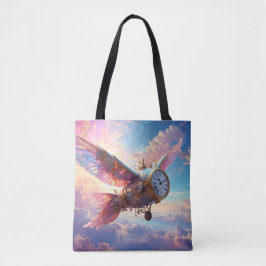 Tvättsäck med fantastiska vinge och klocka ansikte tygkasse