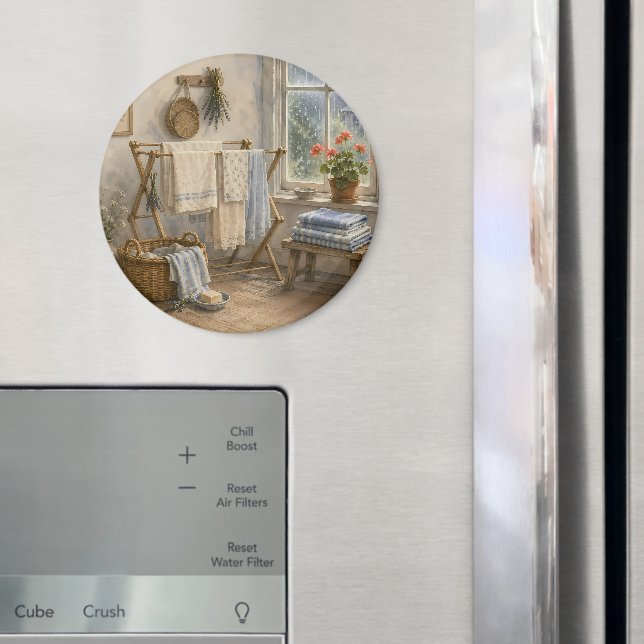 Tvättstuga i Regnig Dag Stuga Magnet (In Situ (Fridge))