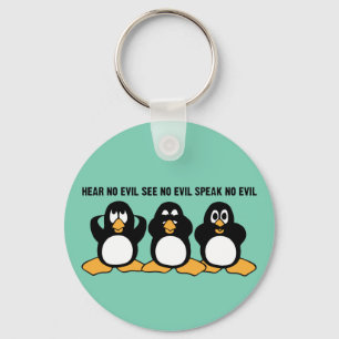 Tvåvägs penguins design-grafik nyckelring