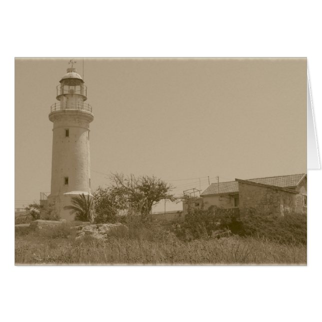 Tvåvåhals (sepia) hälsningskort (Framsidan Horizontal)