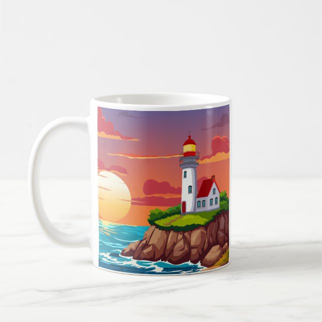 Tvåvåning vid solnedgång kaffemugg (Vänster)