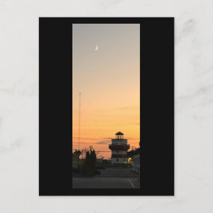 Tvåvåning vid Sunset med vykort Måne