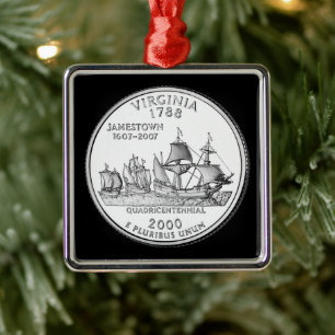 Tved Virginia State Quarter Julgransprydnad Metall