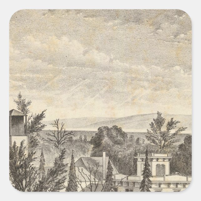 Tvel, gård fyrkantigt klistermärke (Framsida)