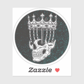 Tvetydig skiva Golf Skull Basket-etikett Klistermärken