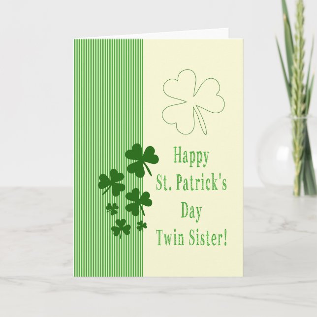 Tvillin Sister Lycklig St. Patrick's Day Kort (Framsida)