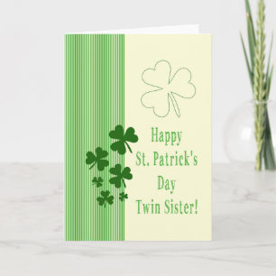Tvillin Sister Lycklig St. Patrick's Day Kort