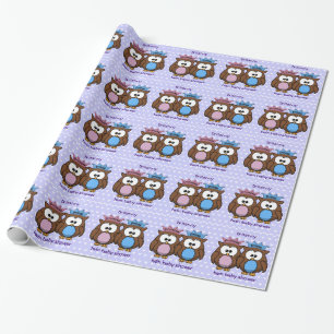 Tvillin uggla princess & prince presentpapper