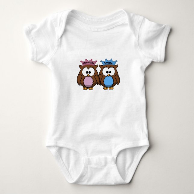 Tvillin uggla princess & prince t-shirt (Framsida)