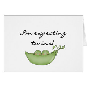 Tvilling- ärtor i en pod hälsningskort
