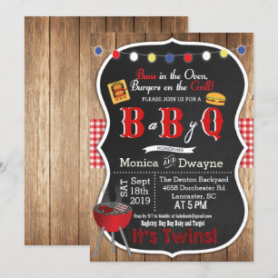 Tvilling Baby Q BabyQ Par Bad BBQ Inbjudan