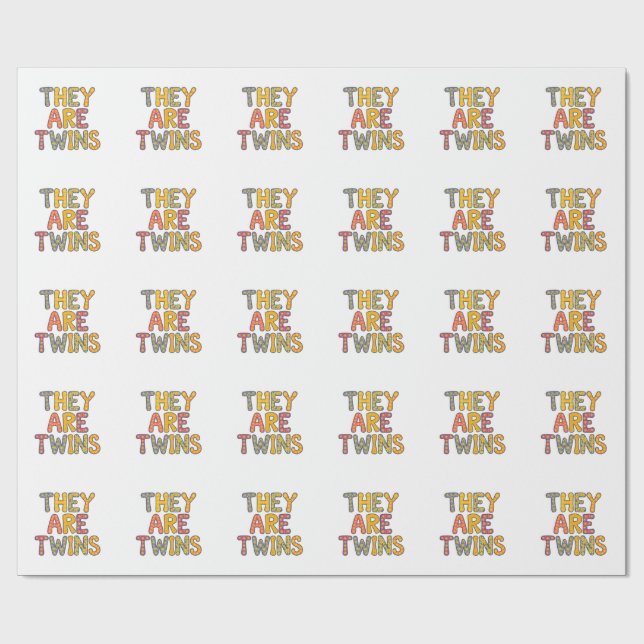 Tvilling baby shower design presentpapper (Platt)