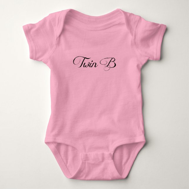 Tvilling- baby som beklär den rosa bodysuiten för t-shirt (Framsida)