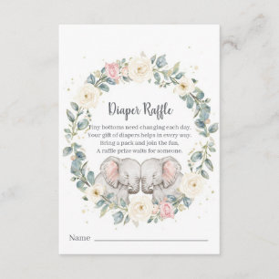 Tvilling Babyshower Blöja Lotteri Kort – Akvarell