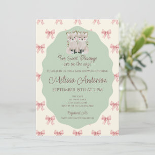 Tvilling Babyshower-inbjudan Två söta välsignelser Inbjudningar