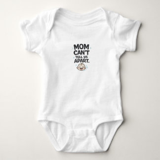Tvilling-bodysuit med texten 'Mamma kan inte skilj T Shirt