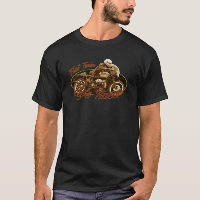 Tvilling- CafeRacerlägenhet Tee Shirt (Framsida)