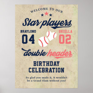 Tvilling eller syskon baseball-dubbelheader-födels poster