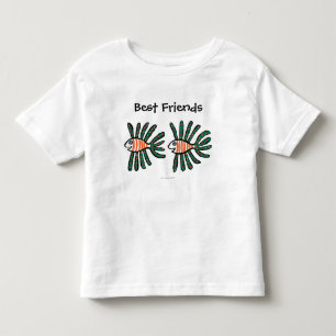 Tvilling- fenafisk för grönt och för orange t-shirt