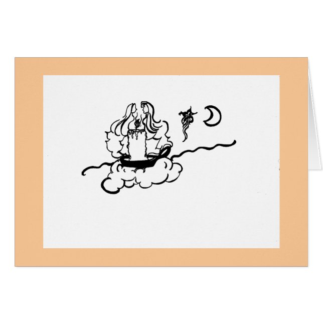 tvilling- flammar hälsningskort (Framsidan Horizontal)