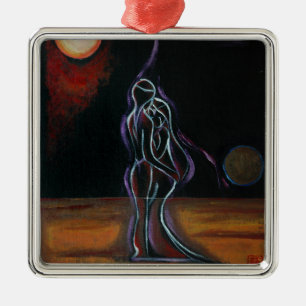 Tvilling- flammar prydnaden: Metall Julgransprydnad Metall