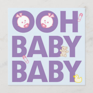 Tvilling- flickababy shower inbjudningar