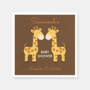 Tvilling- giraffbaby showerservett pappersservett