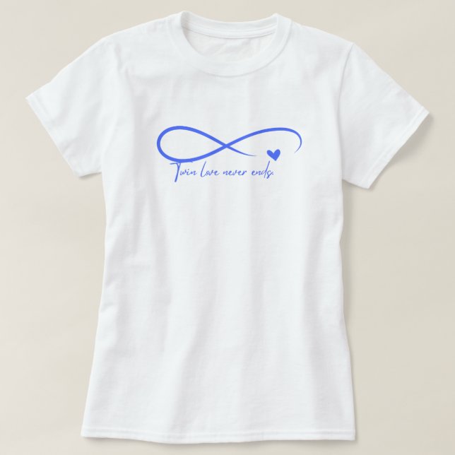 Tvilling Kärlek slutar aldrig kvinnors Stil Shirt T (Design framsida)