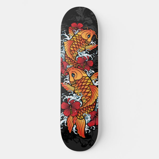Tvilling- koi skateboard bräda 19,5 cm (Framsida)